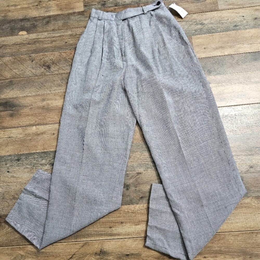 NEW Eric New York Linen High Rise Blue Marled Dress Pants Size 6 Career Corpcore - Picture 7 of 13